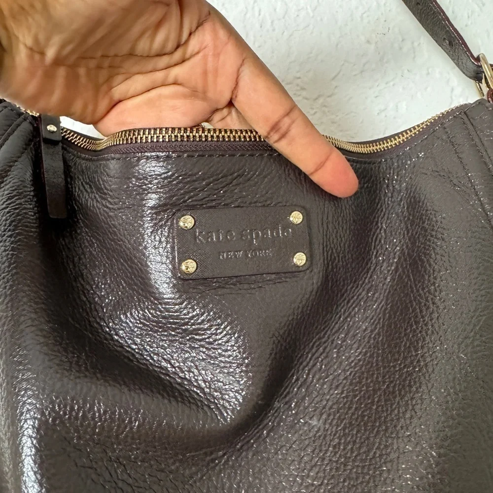 Kate Spade Countries Glossy Pebble Leather Satchel Handbag